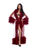 Ruffle-Trimmed Sheer Floor-Length Robe - view 2