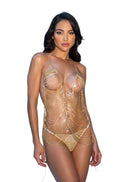 Draped Crystal Chain Chemise - view 2