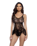 Floral Lace Handkerchief Hem Slip