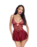 Keyhole Chantilly Lace Babydoll 2-Piece Set - view 4