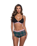 Naughty and Nice Plaid Bralette and Short Set