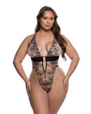 Orchid Embroidered Plunging Teddy - view 2