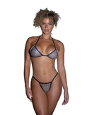 Rhinestone Fishnet Halter String Bikini