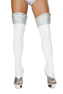 Thigh High Space Girl Leggings with Holographic Top Band