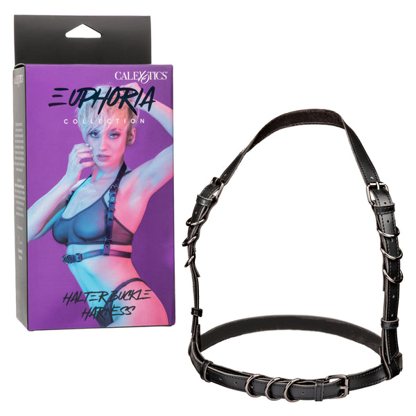 Euphoria Collection Halter Buckle Harness in Black