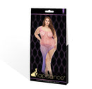 Pink-to-Violet Ombre One-Shoulder Fishnet Dress - view 5