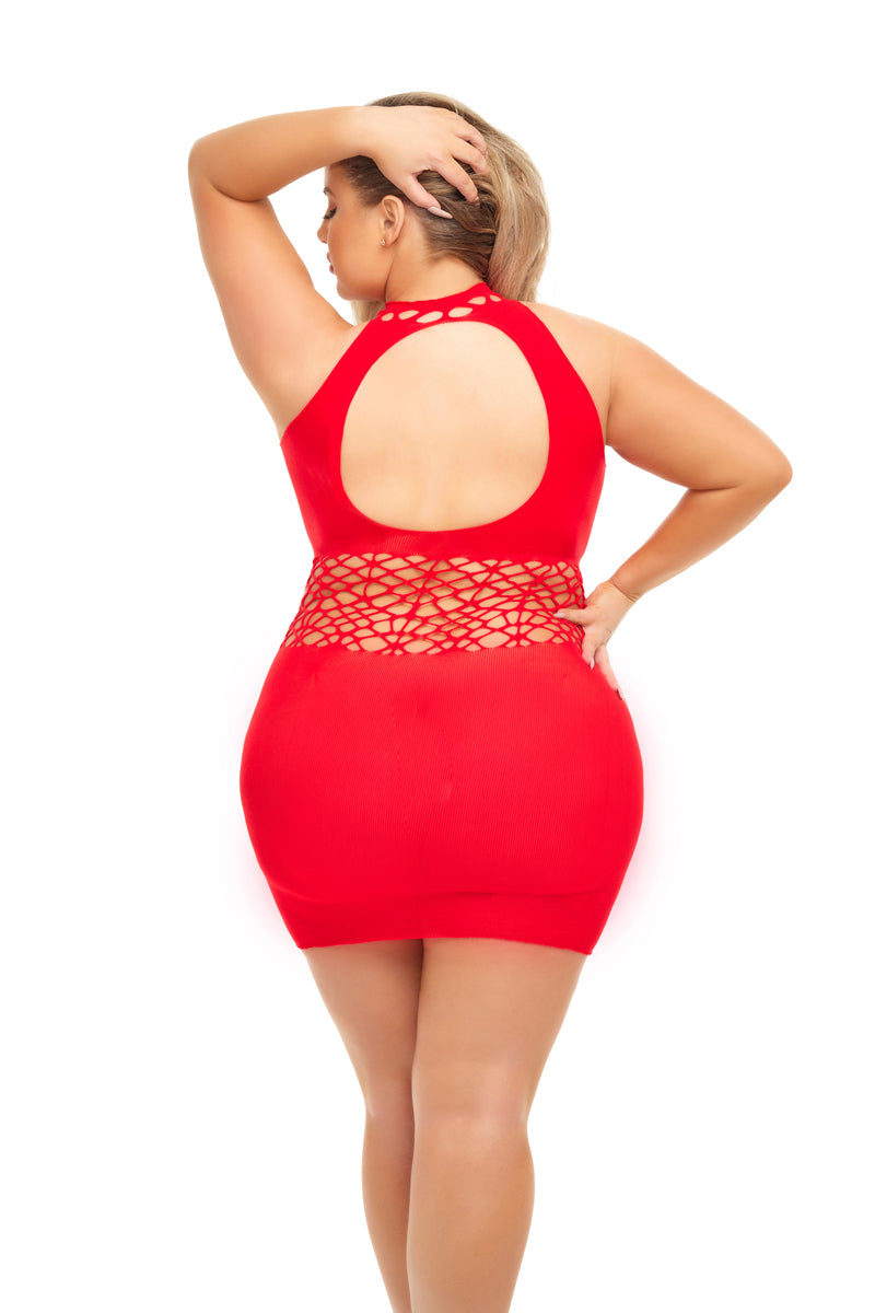 Rich B Phase Dress in Red Curvy Size