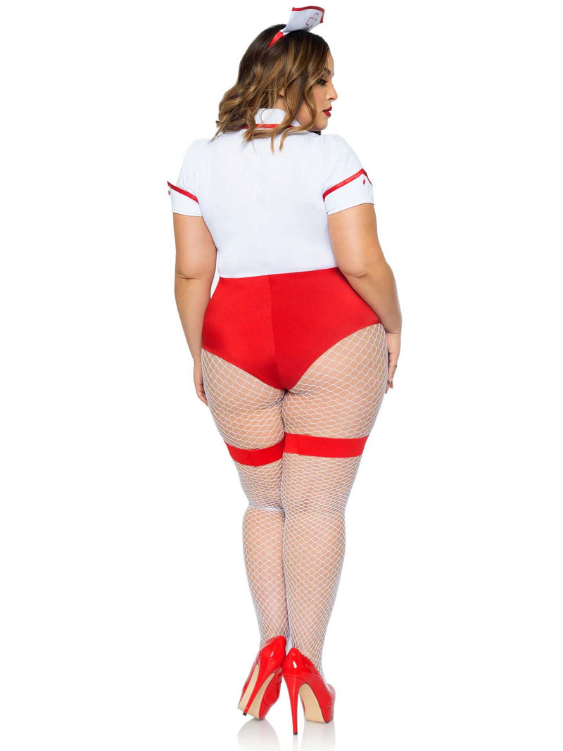 Plus Nurse Feelgood Sexy Costume in White / Red