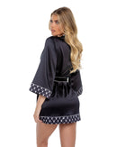 Playboy Bunny-Print Trim Satin Lounge Robe - view 3