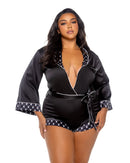 Playboy Bunny Diamond-Trim Tie-Waist Lounge Romper - view 3