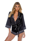 Playboy Bunny Diamond-Trim Tie-Waist Lounge Romper