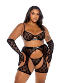 Playboy Flocked Bunny Mesh Cutout Chaps - view 7