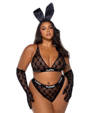 Playboy Flocked Bunny Bralette and Thong Set - view 7