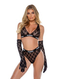 Playboy Flocked Bunny Bralette and Thong Set - view 2