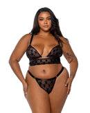 Playboy Bunny Logo Mesh Bralette and Thong Set - view 3