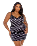 Playboy Bunny Diamond Print Satin Lounge Chemise - view 3
