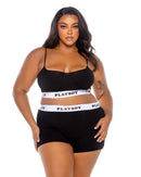 Playboy Logo Band Bralette and High-Waisted Shorts Set - view 7