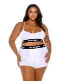 Playboy Logo Band Bralette and High-Waisted Shorts Set - view 4