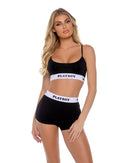 Playboy Logo Band Bralette and High-Waisted Shorts Set - view 2