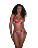 Playboy Rhinestone Fishnet Bralette and Thong Set - view 5