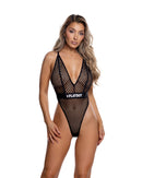 Playboy Plunge Fishnet Logo Band Teddy