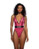 Playboy Plunge Fishnet Logo Band Teddy - view 5