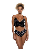 Playboy Bunny Print Peplum Two-Piece Lounge Set