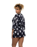 Playboy Bunny Print Satin Bell-Sleeve Robe - view 2