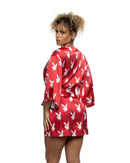 Playboy Bunny Print Satin Bell-Sleeve Robe - view 4