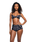 Playboy Bunny Print Satin Bra and Boyshort Set