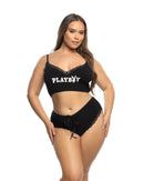 Playboy Lace-Trim Cropped Cami and Cheeky Brief Set - view 5
