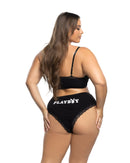 Playboy Lace-Trim Cropped Cami and Cheeky Brief Set - view 8