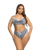 Playboy Lace-Trim Cropped Cami and Cheeky Brief Set - view 4
