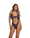Playboy Bunny Logo Cutout Halter Teddy