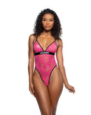 Playboy Floral Lace Plunge Thong Teddy