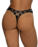Playboy Flocked Bunny Shimmer Mesh Thong - view 2