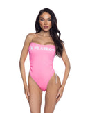 Playboy Side-Tie Bandeau One-Piece Swimsuit