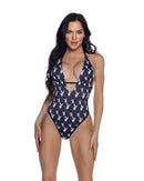 Playboy Bunny Print Halter One-Piece Swimsuit