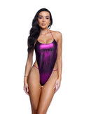 Playboy Metallic Halter One-Piece Swimsuit