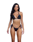 Playboy Multicolor Bunny Print String Bikini Set