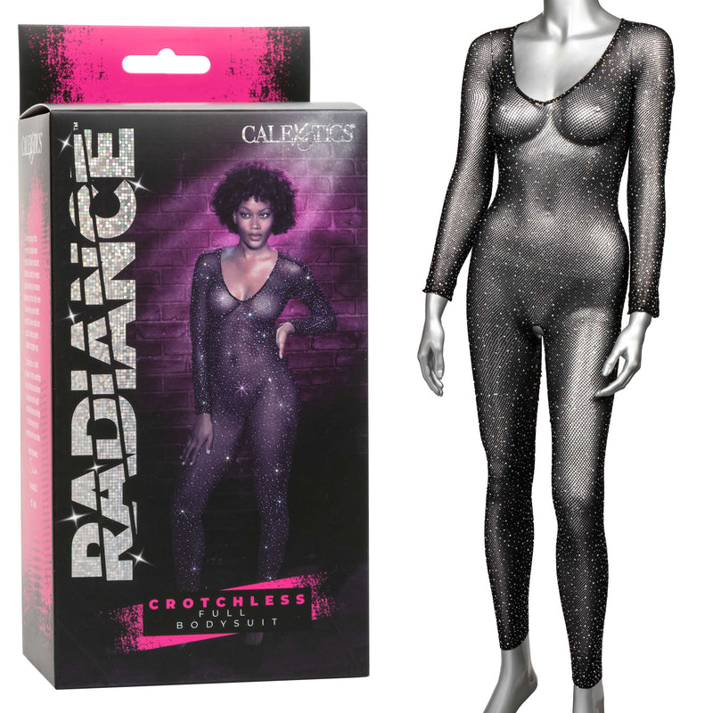 Radiance Crotchless Full Body Suit in Black