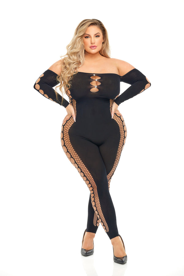 Bodystocking - Queen Size - Black PKL-27057XBLKQ