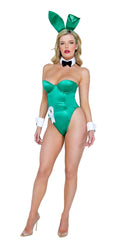 Playboy Bunny Costume Set | Black Satin Corset Bodysuit