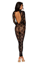 Floral Net Open-Back Gloved Bodystocking - view 4