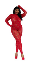 Floral Net Open-Back Gloved Bodystocking