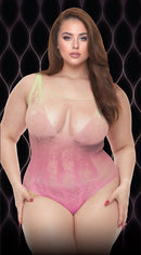 Pastel Ombré Lace and Fishnet Bodysuit - view 4