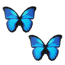 Blue Butterfly Nipple Pasties With Black Glitter Trim