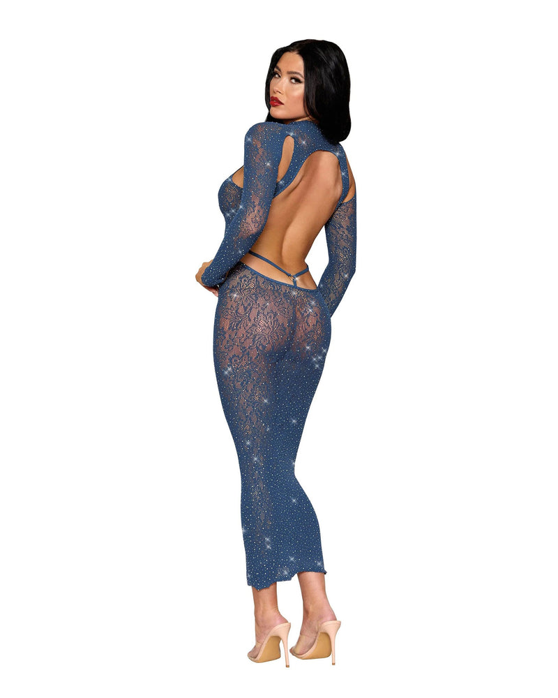 Bodystocking Gown Dmnd in Navy