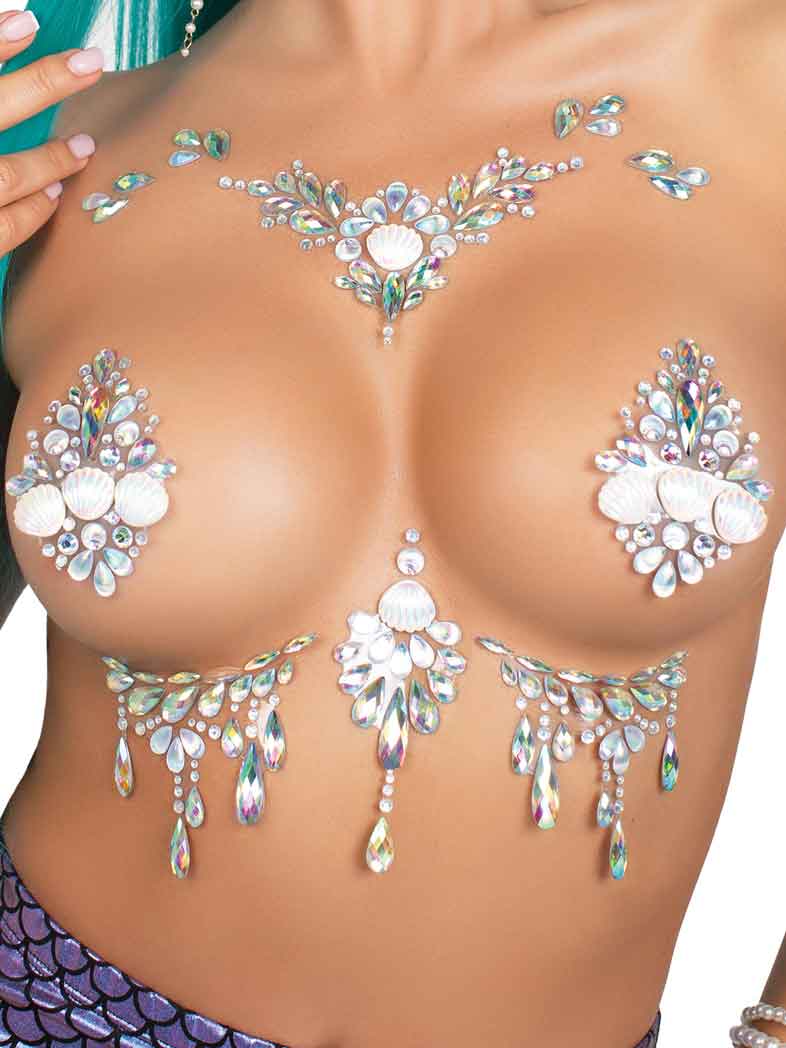 Siren Adhesive Body Jewels Sticker - Clear LA-BODY022