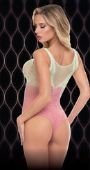 Pastel Ombré Lace and Fishnet Bodysuit - view 3